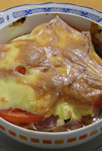 ピザ風オーブン焼トマト＆チーズハンバーグ