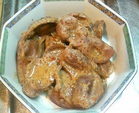 砂肝の焼酎煮マスタードソース