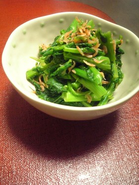 菜の花と干しあみ(又は桜えび)の和え物