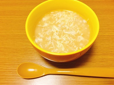 健康朝食！甘酒ともち麦の食べるスープの写真