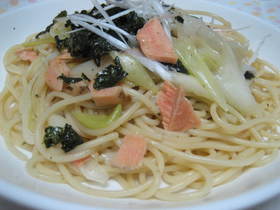 鮭とネギの和風パスタ