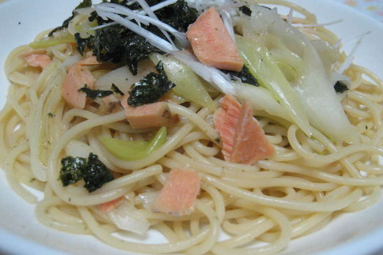 鮭とネギの和風パスタ レシピ 作り方 By 海苔比呂 クックパッド 簡単おいしいみんなのレシピが349万品