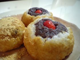 イチゴ入りきな粉おはぎ