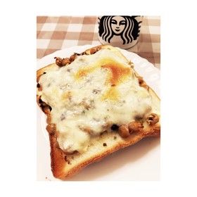 青じそ風味の納豆トースト♡