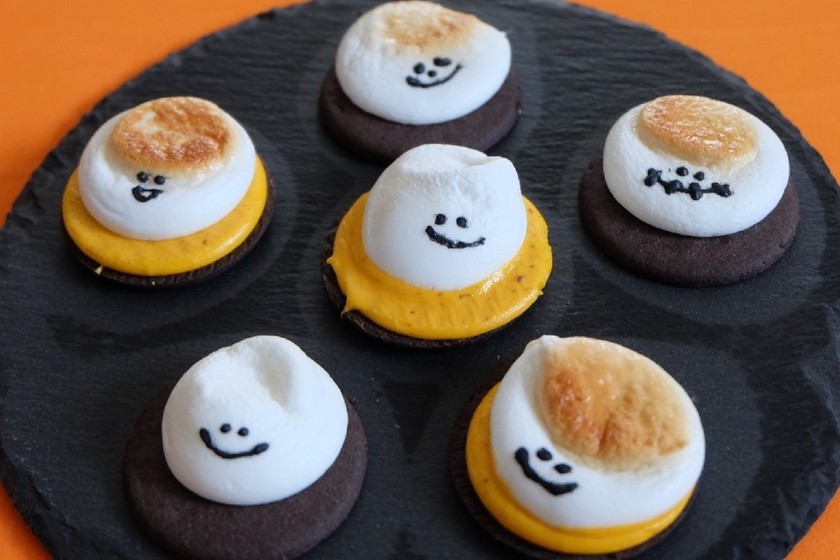 ハロウィンのクリスピーマシュマロゴーストのレシピ