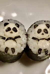 寿司型・模様巻き(パンダ2個だけ弁当用)