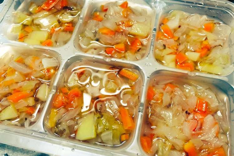 離乳食後期 野菜の和風スープ 冷凍保存 レシピ 作り方 By 星のカーテン クックパッド 簡単おいしいみんなのレシピが366万品