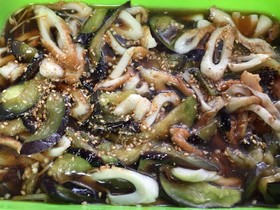 ちくわと茄子の焼き浸し 焼いて入れるだけ