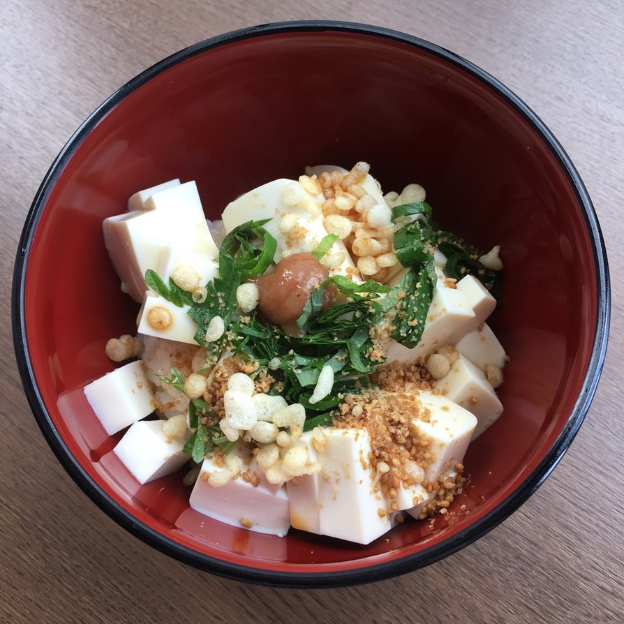 めんつゆで、豆腐丼の画像