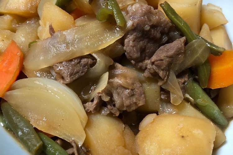 8人分 牛肉節約 肉じゃが レシピ 作り方 By Mame58 クックパッド 簡単おいしいみんなのレシピが352万品