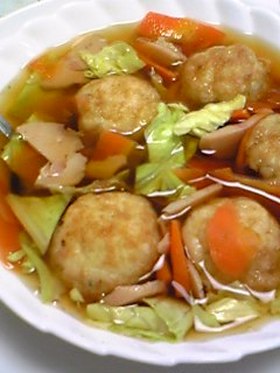 レンジで☆たこ焼きスープ