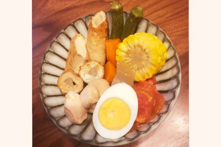 夏に簡単 白だしで手軽な冷製おでん レシピ 作り方 By にしのみやまだむ クックパッド 簡単おいしいみんなのレシピが355万品
