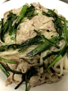 豚ニラ塩焼きうどん♡