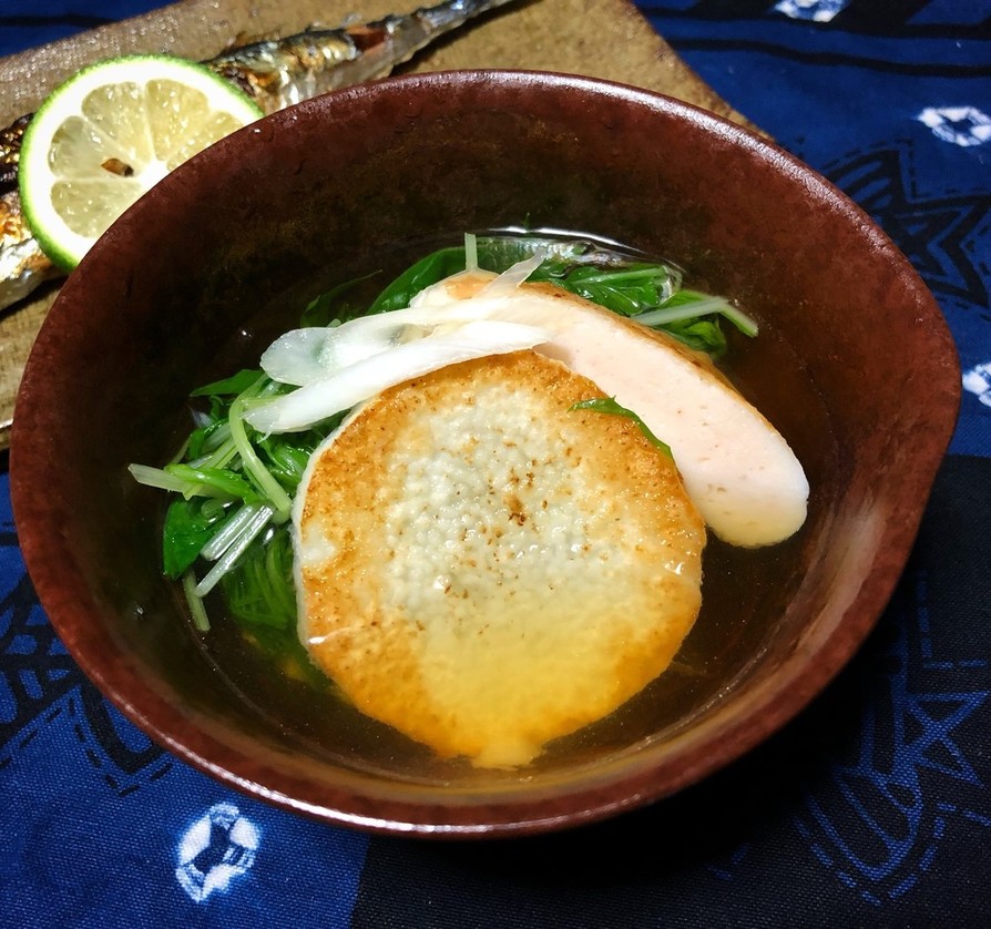 長芋と海老すり身、水菜の焼きびたしの画像