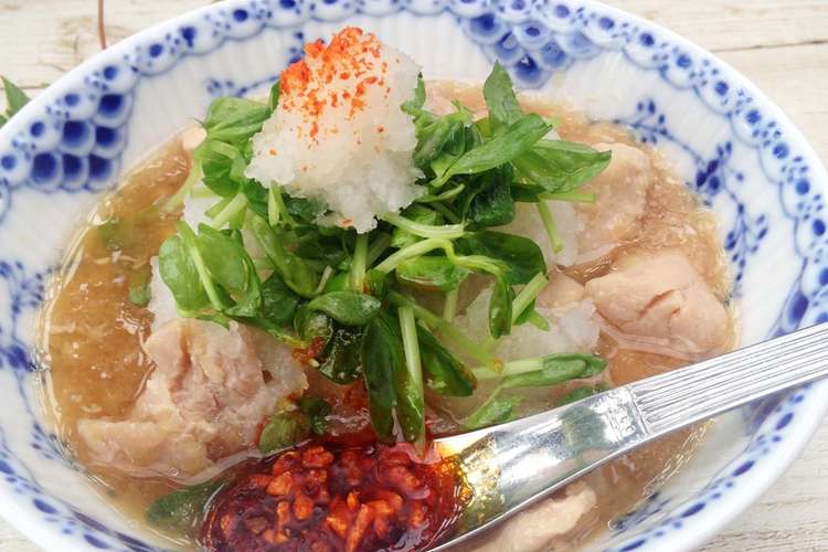 ポリ袋で湯煎する 鶏もものみぞれ煮 レシピ 作り方 By ポリcook クックパッド