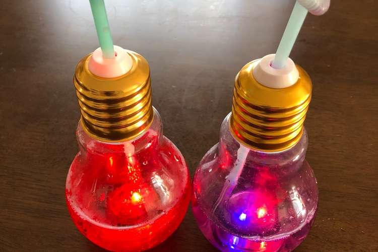 簡単 残ったかき氷シロップで電球ソーダ レシピ 作り方 By なーすく クックパッド
