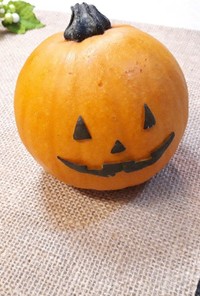 かぼちゃ皮で簡単♪ジャックオーランタン♪