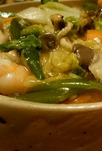 八宝菜。本格的な中華で、白菜を旨く食う！