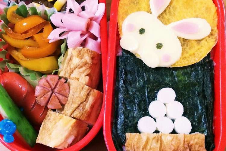 お月見 うさぎさんのキャラ弁 レシピ 作り方 By ｳｫﾙ クックパッド