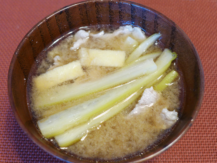 マコモダケの味噌汁の画像