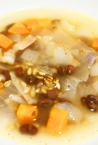 小豆とスーパー大麦のスープ
