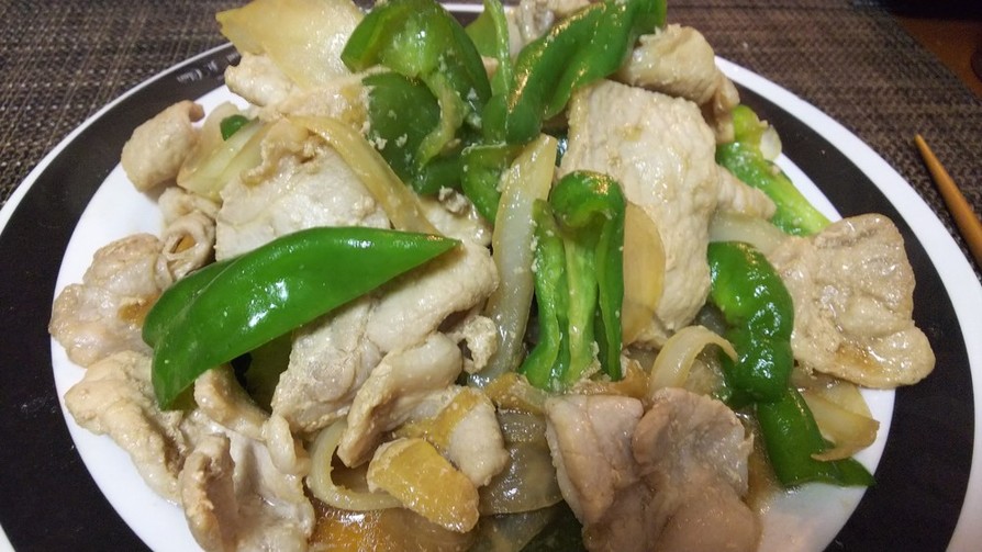 簡単中華・豚肉とピーマンと玉葱の塩炒めの画像