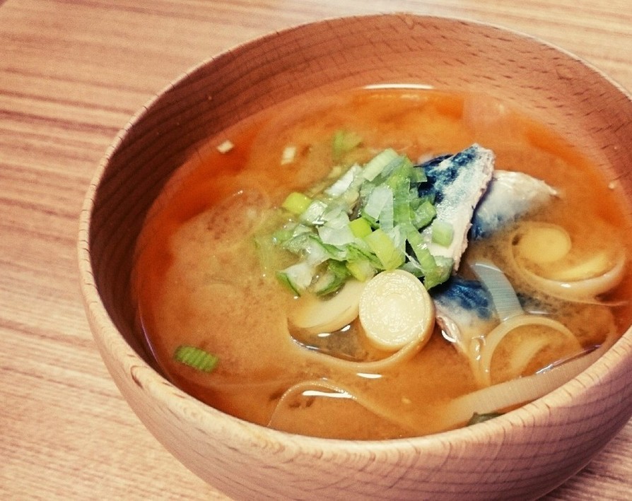長野の郷土料理☆根曲がり竹と鯖の味噌汁の画像