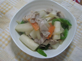 長いもと豚肉のオイスター炒め