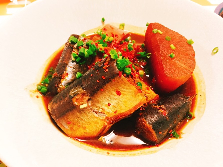 ♡圧力鍋で秋刀魚と大根の韓国風味噌煮♡の画像