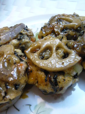 はんぺんとひじきのボール*照り焼き