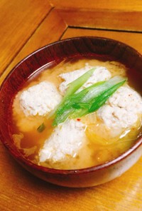 ふわっふわレンコン鶏団子のキムチ味噌汁