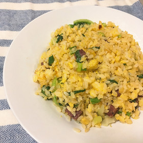 ネギとレタスのチャーハン