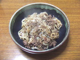 れんこんと牛肉のみそ味しぐれ煮