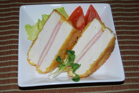豆腐のサンドイッチ揚げ