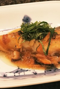 秋の味覚真鱈のムニエルポン酢和風ソース