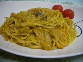 かぼちゃと豆乳のクリームパスタ☆