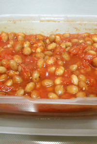 レンジで簡単短時間♪煎り大豆のトマト煮♪