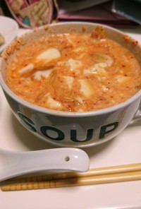 【レンチンスープ】豆乳キムチスープ