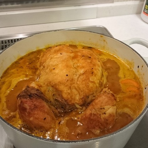 ロティサリーチキンで、丸鶏のスープカレー