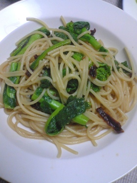 ドライトマトと菜の花のパスタ