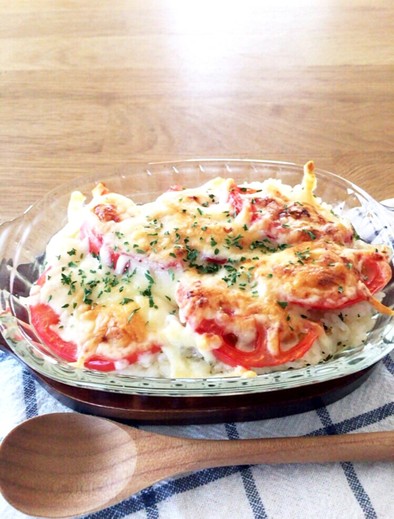 簡単ドリア風♡トマトの焼きチーズリゾットの写真