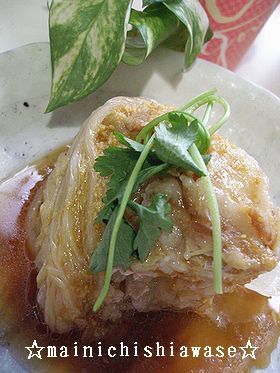 白菜の重ね煮 しょうがじょうゆ