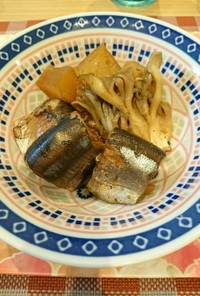 圧力鍋でサンマと大根と舞茸の煮物