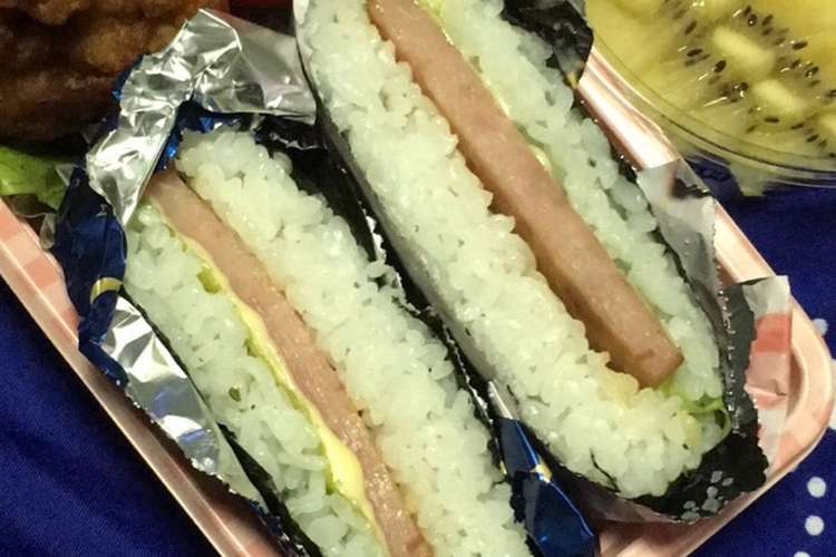 厚切りハムとレタスのおにぎらず レシピ 作り方 By なないろ金平糖 クックパッド