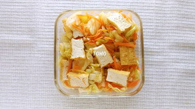 レンジで!キャベツと厚揚げの豆板醤和え