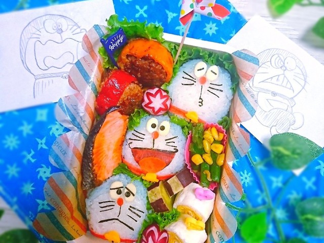おにぎり ドラえもん 弁当 キャラ弁 レシピ 作り方 By にｬん吉 クックパッド