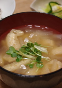 皮も食べちゃう☆大根のお味噌汁