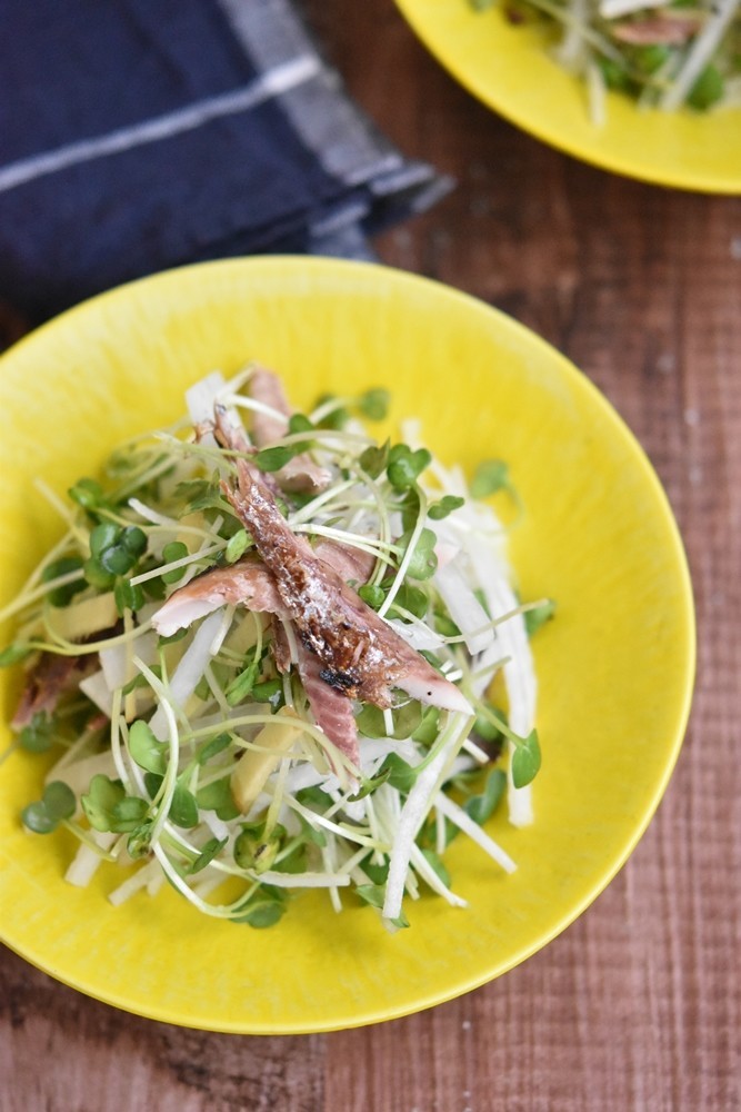 焼き秋刀魚と大根の中華風サラダの画像