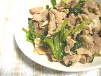 豚肉と小松菜のしょうが炒めの写真