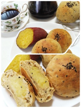 秋だ~♪ホッコリ黒糖焼き芋あんぱん♡